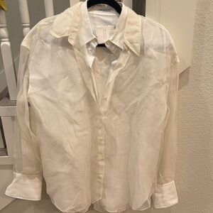 Brunello Cucinelli Double Layered Cream Shirt